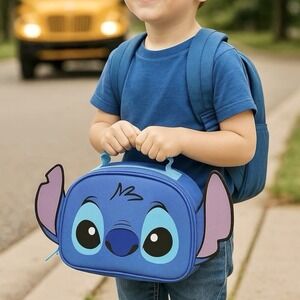 Disney Lilo and Stitch Lunch Box for Kids PU Leather Insulated NEW‎
